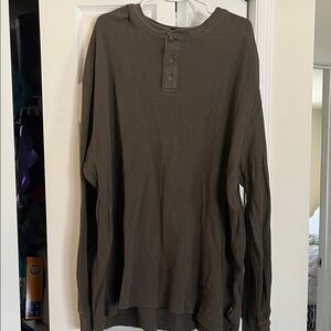 Eddie Bauer Olive Long Sleeve Henley